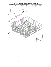 09 - Upper Rack And Track Parts parts for Whirlpool Dishwasher DU1055XTVB2 from AppliancePartsPros.com