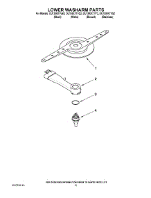 11 - Lower Washarm Parts parts for Whirlpool Dishwasher DU1300XTVS2 from AppliancePartsPros.com