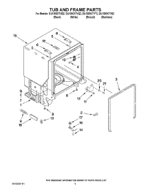 05 - Tub And Frame Parts parts for Whirlpool Dishwasher DU1300XTVT2 from AppliancePartsPros.com