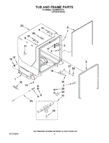 05 - Tub And Frame Parts parts for Whirlpool Dishwasher 7GU3800XTVY3 from AppliancePartsPros.com