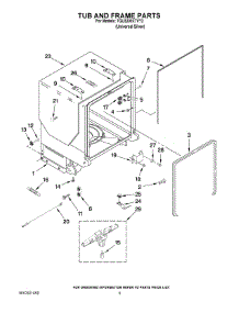 05 - Tub And Frame Parts parts for Whirlpool Dishwasher 7GU3200XTVY2 from AppliancePartsPros.com