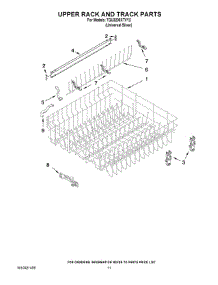 09 - Upper Rack And Track Parts parts for Whirlpool Dishwasher 7GU3200XTVY2 from AppliancePartsPros.com