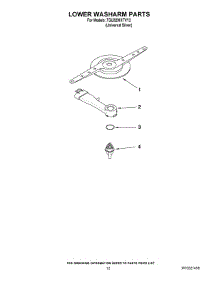 10 - Lower Washarm Parts parts for Whirlpool Dishwasher 7GU3200XTVY2 from AppliancePartsPros.com