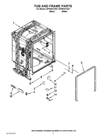 05 - Tub And Frame Parts parts for Whirlpool Dishwasher DP1040XTXQ1 from AppliancePartsPros.com