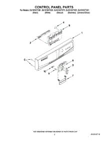 02 - Control Panel Parts parts for Whirlpool Dishwasher DU1015XTXT1 from AppliancePartsPros.com