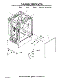 05 - Tub And Frame Parts parts for Whirlpool Dishwasher DU1015XTXT1 from AppliancePartsPros.com