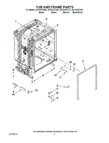05 - Tub And Frame Parts parts for Whirlpool Dishwasher DU1010XTXB1 from AppliancePartsPros.com
