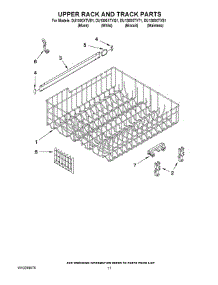 09 - Upper Rack And Track Parts parts for Whirlpool Dishwasher DU1300XTVQ1 from AppliancePartsPros.com
