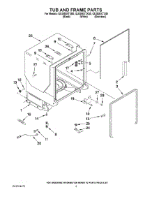 05 - Tub And Frame Parts parts for Whirlpool Dishwasher GU3000XTXS0 from AppliancePartsPros.com
