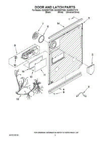 03 - Door And Latch Parts parts for Whirlpool Dishwasher GU3200XTXB0 from AppliancePartsPros.com