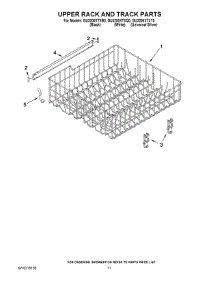 09 - Upper Rack And Track Parts parts for Whirlpool Dishwasher GU3200XTXY0 from AppliancePartsPros.com