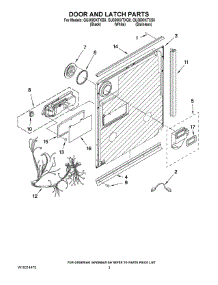 03 - Door And Latch Parts parts for Whirlpool Dishwasher GU3000XTXB0 from AppliancePartsPros.com