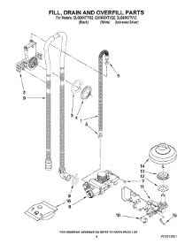 04 - Fill, Drain And Overfill Parts parts for Whirlpool Dishwasher GU3600XTVY2 from AppliancePartsPros.com
