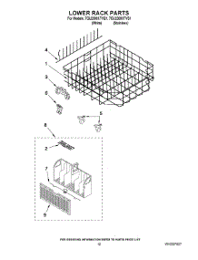 10 - Lower Rack Parts parts for Whirlpool Dishwasher 7GU2300XTVQ1 from AppliancePartsPros.com