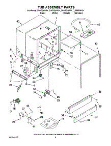03 - Tub Assembly Parts parts for Whirlpool Dishwasher DU850SWPT4 from AppliancePartsPros.com