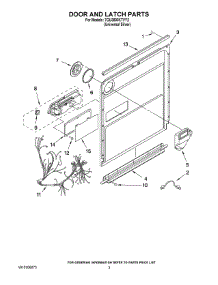 03 - Door And Latch Parts parts for Whirlpool Dishwasher 7GU3800XTVY2 from AppliancePartsPros.com