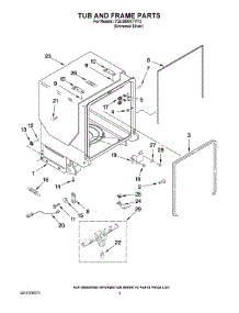 05 - Tub And Frame Parts parts for Whirlpool Dishwasher 7GU3800XTVY2 from AppliancePartsPros.com