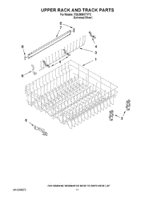 09 - Upper Rack And Track Parts parts for Whirlpool Dishwasher 7GU3800XTVY2 from AppliancePartsPros.com