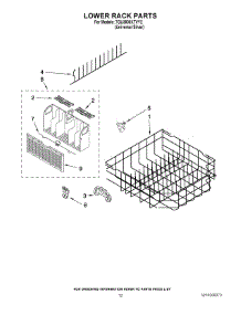 10 - Lower Rack Parts parts for Whirlpool Dishwasher 7GU3800XTVY2 from AppliancePartsPros.com