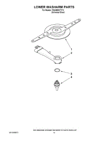 11 - Lower Washarm Parts parts for Whirlpool Dishwasher 7GU3800XTVY2 from AppliancePartsPros.com