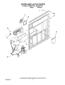 03 - Door And Latch Parts parts for Whirlpool Dishwasher 7GU2300XTVS1 from AppliancePartsPros.com