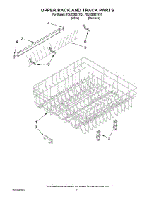 09 - Upper Rack And Track Parts parts for Whirlpool Dishwasher 7GU2300XTVS1 from AppliancePartsPros.com