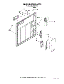 02 - Inner Door Parts parts for Whirlpool Dishwasher DU850SWPU4 from AppliancePartsPros.com