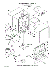 03 - Tub Assembly Parts parts for Whirlpool Dishwasher DU850SWPU4 from AppliancePartsPros.com