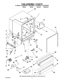 03 - Tub Assembly Parts parts for Whirlpool Dishwasher DU915PWWQ1 from AppliancePartsPros.com