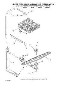 05 - Upper Dishrack And Water Feed Parts parts for Whirlpool Dishwasher DU915PWWQ1 from AppliancePartsPros.com
