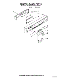 02 - Control Panel Parts parts for Whirlpool Dishwasher 7DU1100XTSS1 from AppliancePartsPros.com