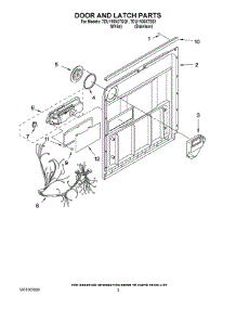 03 - Door And Latch Parts parts for Whirlpool Dishwasher 7DU1100XTSS1 from AppliancePartsPros.com