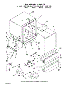 03 - Tub Assembly Parts parts for Whirlpool Dishwasher DU945PWST1 from AppliancePartsPros.com