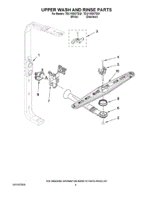 07 - Upper Wash And Rinse Parts parts for Whirlpool Dishwasher 7DU1100XTSS1 from AppliancePartsPros.com