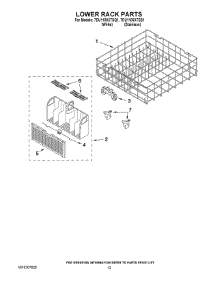 11 - Lower Rack Parts parts for Whirlpool Dishwasher 7DU1100XTSS1 from AppliancePartsPros.com