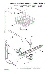 05 - Upper Dishrack And Water Feed Parts parts for Whirlpool Dishwasher DU930PWSS1 from AppliancePartsPros.com
