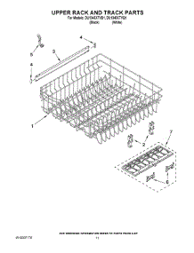 09 - Upper Rack And Track Parts parts for Whirlpool Dishwasher DU1345XTVQ1 from AppliancePartsPros.com