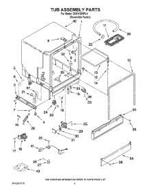 03 - Tub Assembly Parts parts for Whirlpool Dishwasher DU811SWPU4 from AppliancePartsPros.com