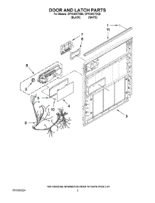 03 - Door And Latch Parts parts for Whirlpool Dishwasher DP1040XTXB0 from AppliancePartsPros.com