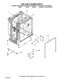 05 - Tub And Frame Parts parts for Whirlpool Dishwasher DU1015XTXB0 from AppliancePartsPros.com