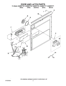 03 - Door And Latch Parts parts for Whirlpool Dishwasher GU2800XTVQ1 from AppliancePartsPros.com