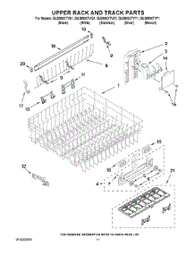09 - Upper Rack And Track Parts parts for Whirlpool Dishwasher GU2800XTVY1 from AppliancePartsPros.com