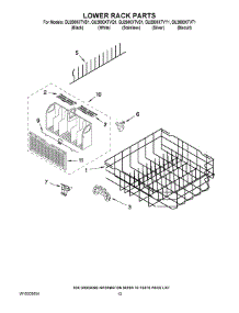 10 - Lower Rack Parts parts for Whirlpool Dishwasher GU2800XTVT1 from AppliancePartsPros.com
