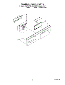 02 - Control Panel Parts parts for Whirlpool Dishwasher GU2475XTVB1 from AppliancePartsPros.com