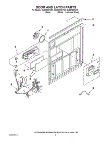 03 - Door And Latch Parts parts for Whirlpool Dishwasher GU2475XTVB1 from AppliancePartsPros.com