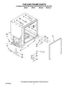05 - Tub And Frame Parts parts for Whirlpool Dishwasher DU1301XTVS2 from AppliancePartsPros.com
