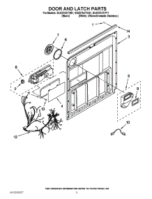 03 - Door And Latch Parts parts for Whirlpool Dishwasher GU2275XTVB1 from AppliancePartsPros.com