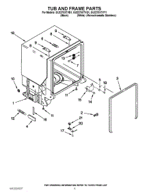 05 - Tub And Frame Parts parts for Whirlpool Dishwasher GU2275XTVB1 from AppliancePartsPros.com