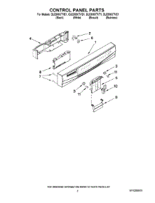 02 - Control Panel Parts parts for Whirlpool Dishwasher GU2300XTVB1 from AppliancePartsPros.com