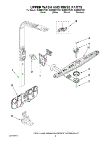 07 - Upper Wash And Rinse Parts parts for Whirlpool Dishwasher GU2300XTVT1 from AppliancePartsPros.com